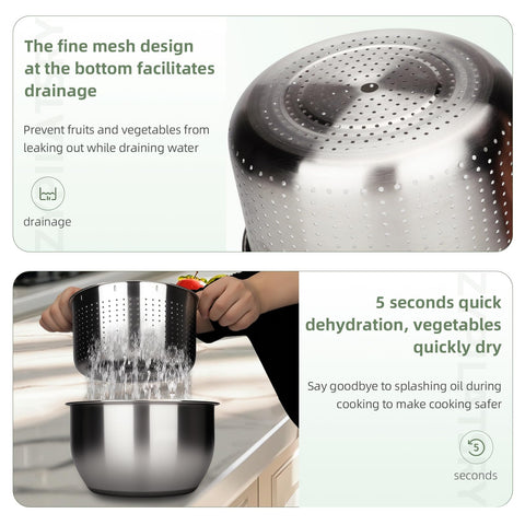Zypilatsry lettuce cleaner and dryer in use with greens.