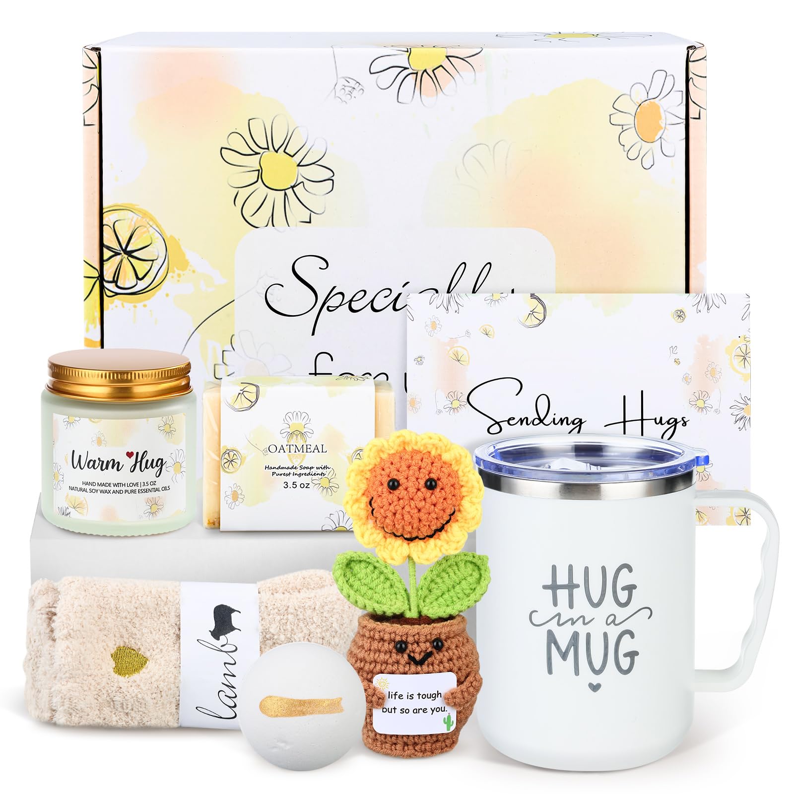 ZYTIN Get Well Gift Basket with stainless steel mug for warm beverages after surgery