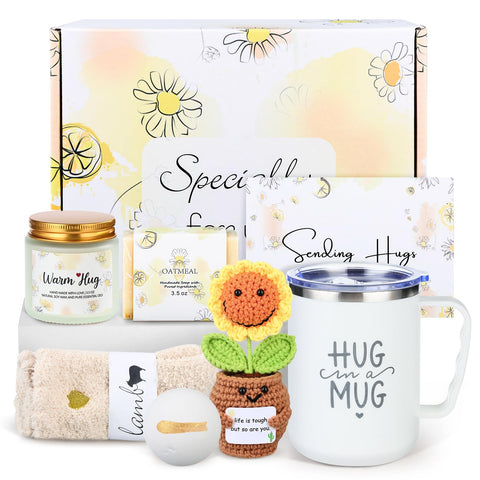 ZYTIN Get Well Gift Basket with stainless steel mug for warm beverages after surgery