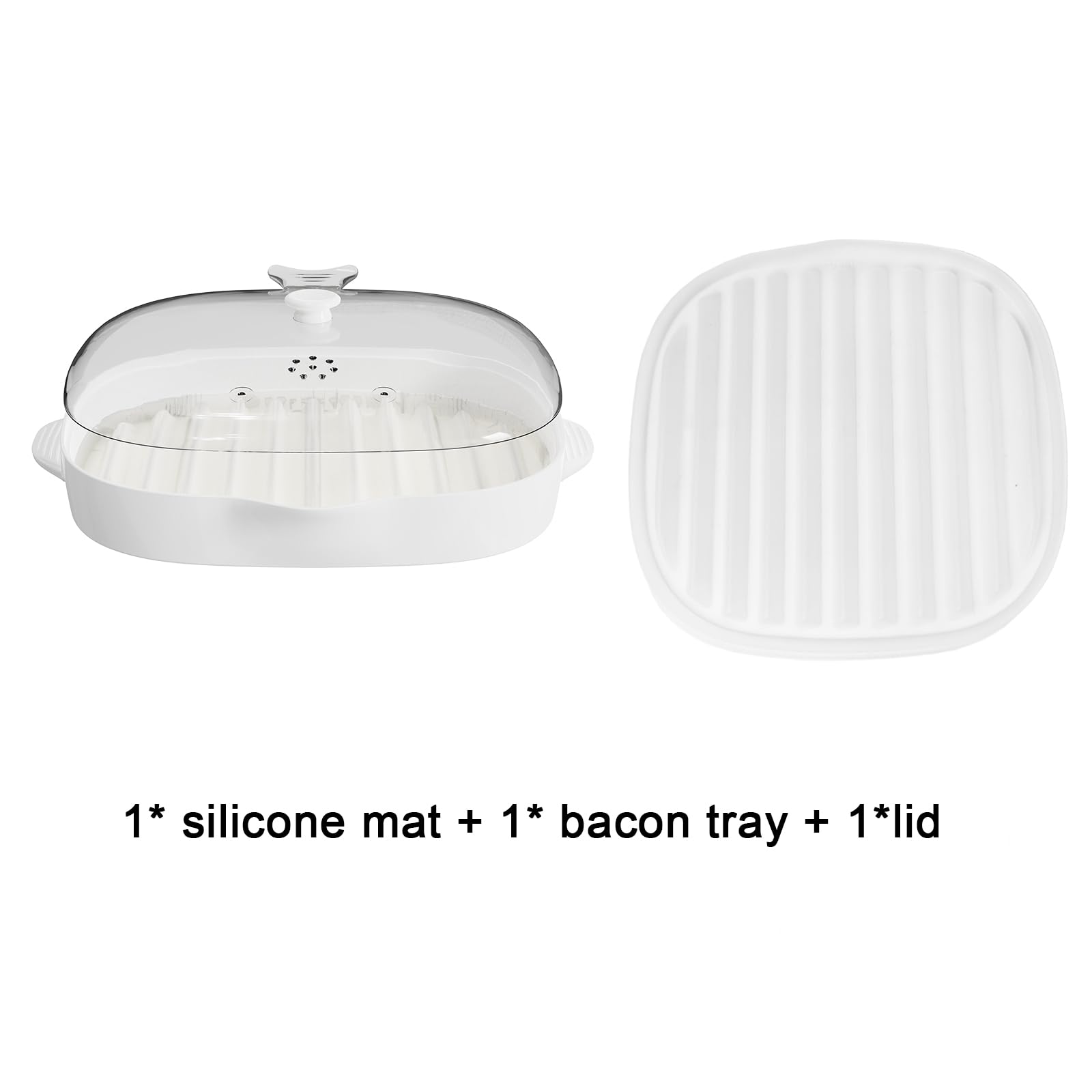 ZYXGOGOGO splatter lid on bacon tray to minimize grease spray during cooking