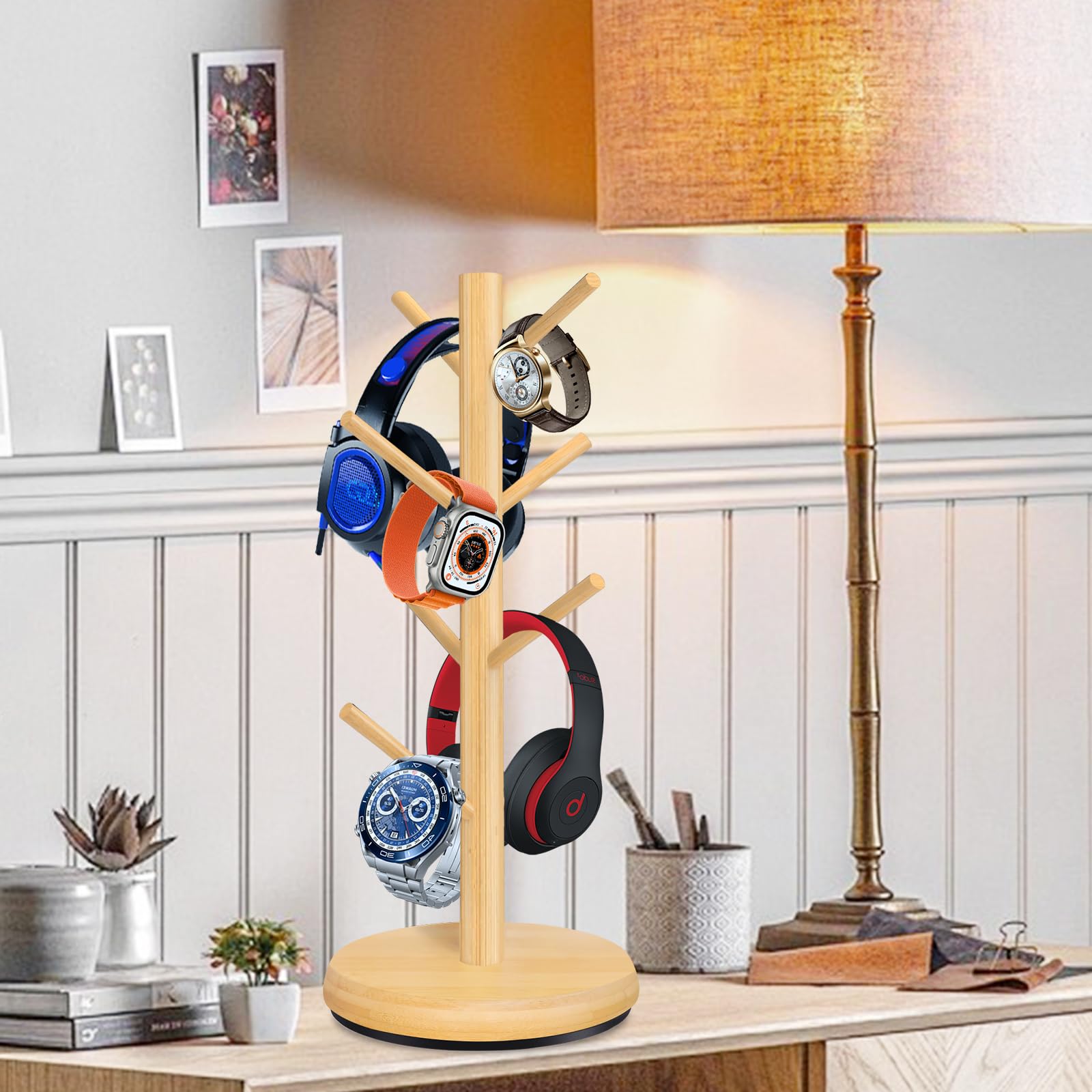 ZYZWTG Coffee bar stand doubles as display and air-drying rack.