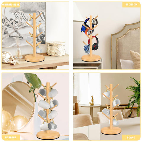 ZYZWTG Durable wood finish protects mugs while complementing decor.