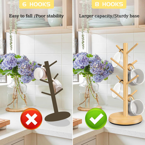 ZYZWTG Easy-assemble mug tree with included base and branches.