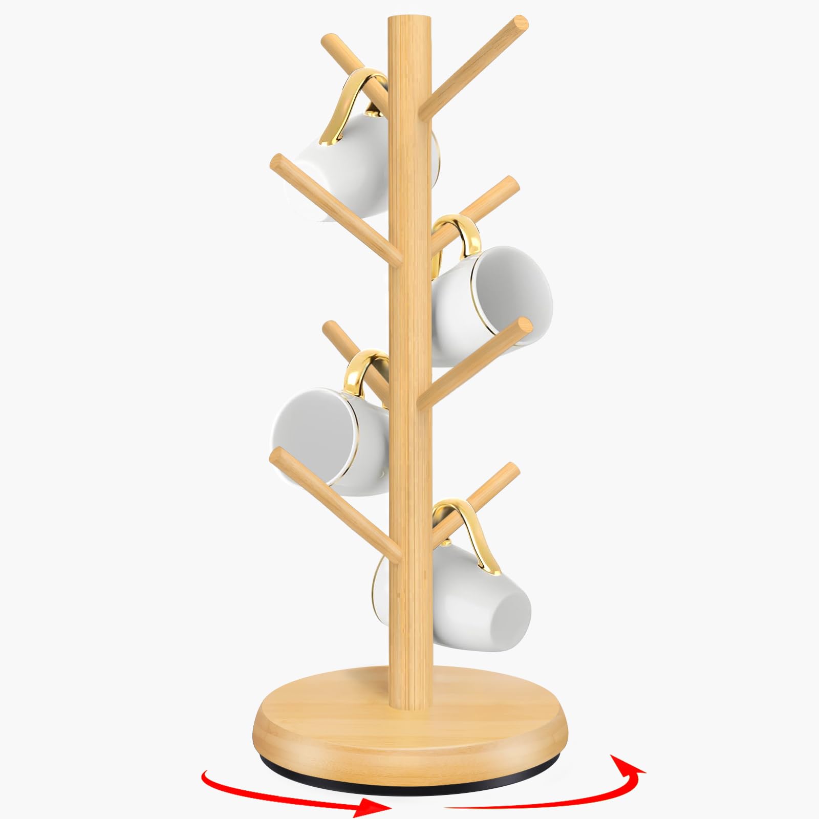ZYZWTG Mug Holder Tree with rotating base for easy cup access and corner placement.