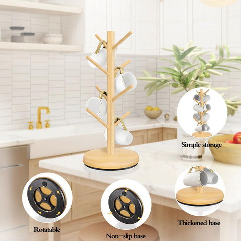 ZYZWTG Space-saving mug organizer fits on counters, bars, or cabinets.