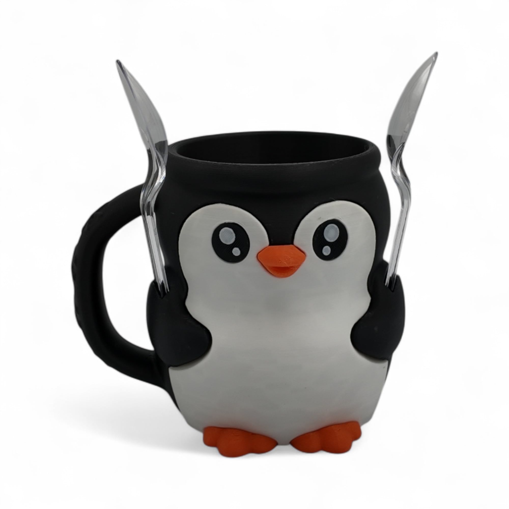ZZ LIFE ramen noodle holder visual shows penguin theme and portability.