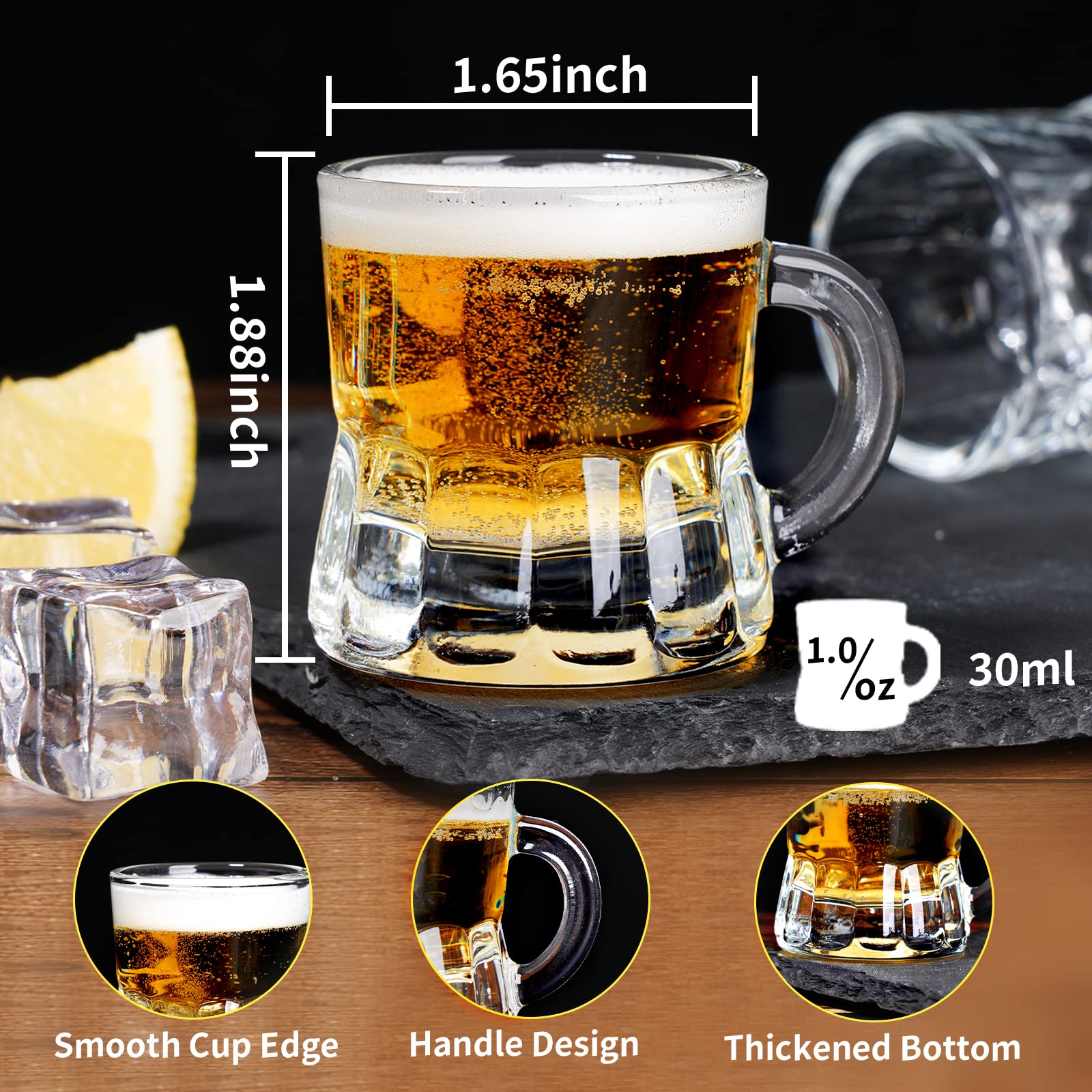 ZZYFGH mini beer shot glasses in clear glass for crisp pours and quick cleanup